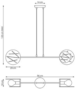 Czarna nowoczesna lampa wisząca - D151-Divienso