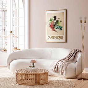 Plakat Sound Travel 60x90 cm z ramą złotą z marginesem ARTGEIST B