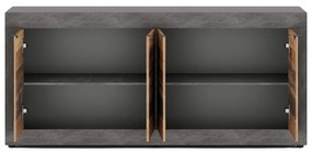 Komoda Czterodrzwiowa BLAGO 180 cm Surowy Dąb/Czarny Loft