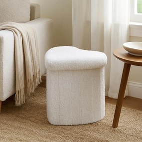 Pufa serce ALLOY, tapicerka baranek, 34 x 28 x 35 cm