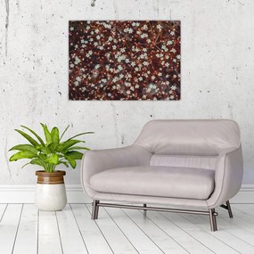 Obraz na szkle - kwiat niezapominajki (70x50 cm)