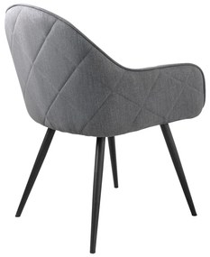 Szary tapicerowany fotel jadalniany z podłokietnikami Minto – Unique Furniture