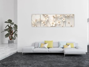 Obraz - Złoty kwiat - abstrakcja (170x50 cm)