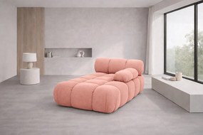 Szezlong modułowy, tkanina welur Salvador, Różowy, Prawy, Selia