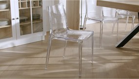 Zestaw 6 krzeseł z poliwęglanu - Kryształowy - RANZAKA