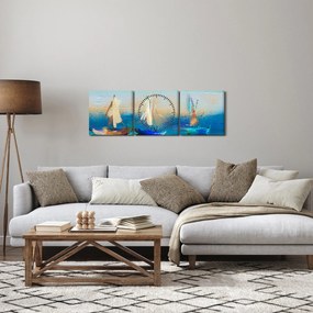 Obraz - Malarstwo krajobrazowe, malarstwo (z zegarem) (90x30 cm)