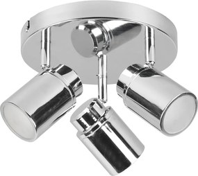 Metalowa lampa punktowa w kolorze błyszczącego srebra Angelo – Trio