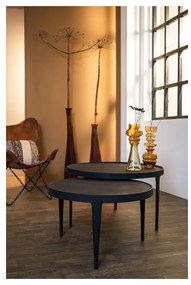 Czarne okrągłe stoliki zestaw 2 szt. ø 75 cm Tobias – Light &amp; Living