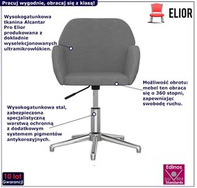 Szare minimalistyczne krzesło biurowe Z1-T66