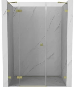 Mexen Lunar drzwi prysznicowe uchylne lewe 120 cm, transparent, złote szczotkowane - 834S-120-050-55-00-L