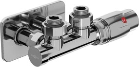 Mexen G00 zestaw termostatyczny kątowy z maskownicą S, Duplex, DN50, chrom - W907-900-910-01