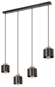 Czarna metalowa lampa wisząca 12x75 cm Olena – Candellux Lighting