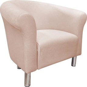 Fotel Milo tkanina Mikrofaza stylowy fotel do salonu i sypialni : Kolor nogi - Chrom, Kolor tkaniny - 1 MIKROFAZA, Wysokość nogi - 15 cm