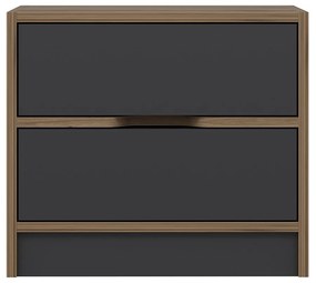 Stolik nocny Elina Walnut Anthracite