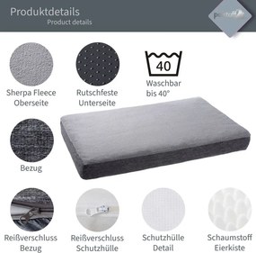 Poduszka dla psa rozmiar S, 79 x 60 x 10 cm, niebieska