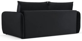 Czarna aksamitna rozkładana sofa 214 cm Vienna – Cosmopolitan Design