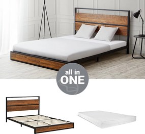 Łóżko 145x94,5x210 cm czarne