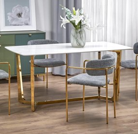 Stół z blatem z białego spieku Clemente Halmar