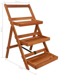 Stojak na rośliny z drewna akacji F1-S65