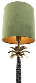 Lampa stołowa art deco klosz welurowy zielony 25 cm - Areka ArtDeco Oswietlenie wewnetrzne