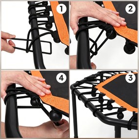 Fitness-Trampolin SPORTNOW z regulowanym uchwytem, stabilne i ciche do użytku wewnątrz, stal, Pomarańczowy