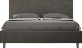 Łóżko wyposażone w stelaż z listwami tapicerowane 160x200 microfibra Szary Adele