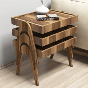 Stół składany Roma Walnut, 3 szt.