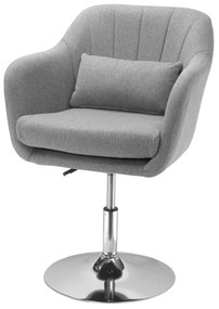 HOMCOM Krzesło obrotowe Fotel z poduszką do siedzenia Możliwość obrotu o 360° Maksymalny udźwig 136 kg Len Szary | Aosom PL