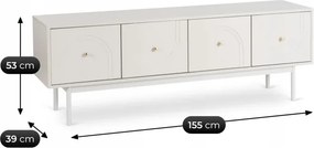 Szafka RTV do Salonu Czterodrzwiowa MARLEN 155 cm Kaszmir Glamour
