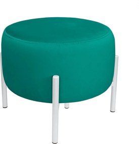 Pufa OLA loft ławka podnóżek metal : Kolor Stelaża - Biały, Kolor tkaniny - VELVET - MG20, Typ tkaniny - Velvet