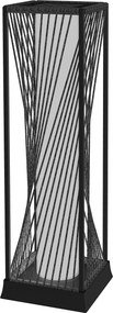 Outsunny Lampa Słoneczna Stojąca Rattan z Czujnikiem Światła 25 LED w Stylu Boho IP44 Wodoodporna Czarny+Szary