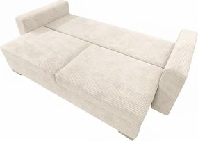 Sofa z Funkcją Spania DRAVOS Beżowa Sztruksowa Japandi