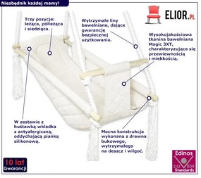 Podwieszany bujak dziecięcy ecru F6-M95