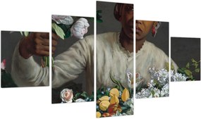 Obraz - Frédéric Bazille, Young Woman with Peonies, reprodukcje (125x70 cm)