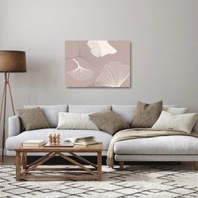 Obraz na szkle - Beżowe liście N⁰1 (70x50 cm)