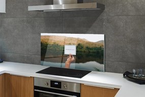 Szklany Panel Napis Panoramiczny w Dłoni