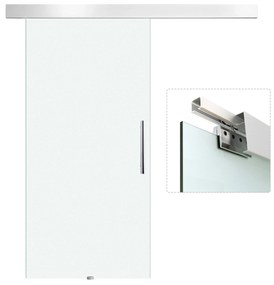 HOMCOM Drzwi Przesuwne Szklane do Pokoju Satynowane z Uchwytem Drążkowym 2050x1025mm | Aosom PL