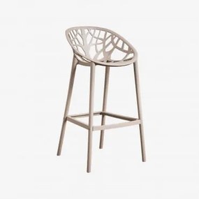 Zestaw 4 Wysokich Stołków Ogrodowych Z Polipropylenu Ores Moka Brown & ↑75 Cm - Sklum