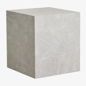 Kwadratowy Stolik Pomocniczy Z Mdf (45x45 Cm) Aria Biały Marmur - Sklum