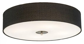 Rustykalna lampa sufitowa czarna 50 cm - Drum Jute Nowoczesny Oswietlenie wewnetrzne