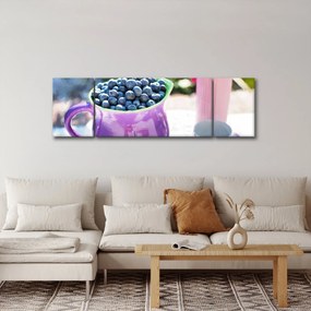 Obraz - jagody w filiżance (170x50 cm)
