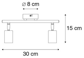 Nowoczesny reflektor czarny 2-światła regulowany - Facil