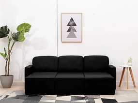 Rozkładana sofa modułowa czarna tkanina K1-M35