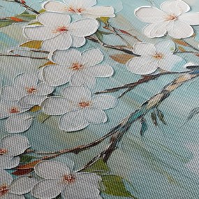 Obraz - Malowanie, kwitnące gałęzie drzew (170x50 cm)
