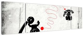 Obraz - Rysunek telefonu w stylu Banksy (170x50 cm)