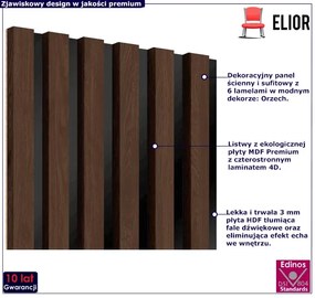 Akustyczne panele lamelowe 2 szt. orzech N1-L25