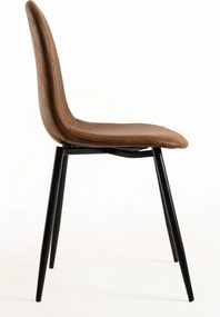 Zestaw 4 Krzese Black Teok Ekoskóra