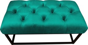 Ławka CHESTERFIELD tkanina Welur loft ławka metal : Kolor Stelaża - Czarny , Kolor tkaniny - VELVET - MG20, Typ tkaniny - Velvet