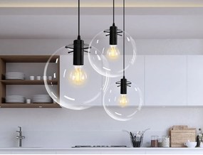 Lampa sufitowa wisząca szklana Lassi 20 cm APP306-1CP Czarna