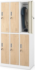 Szafa socjalna 6-drzwiowa Eco Design Igor 90x45x185 cm biały/dąb sonoma